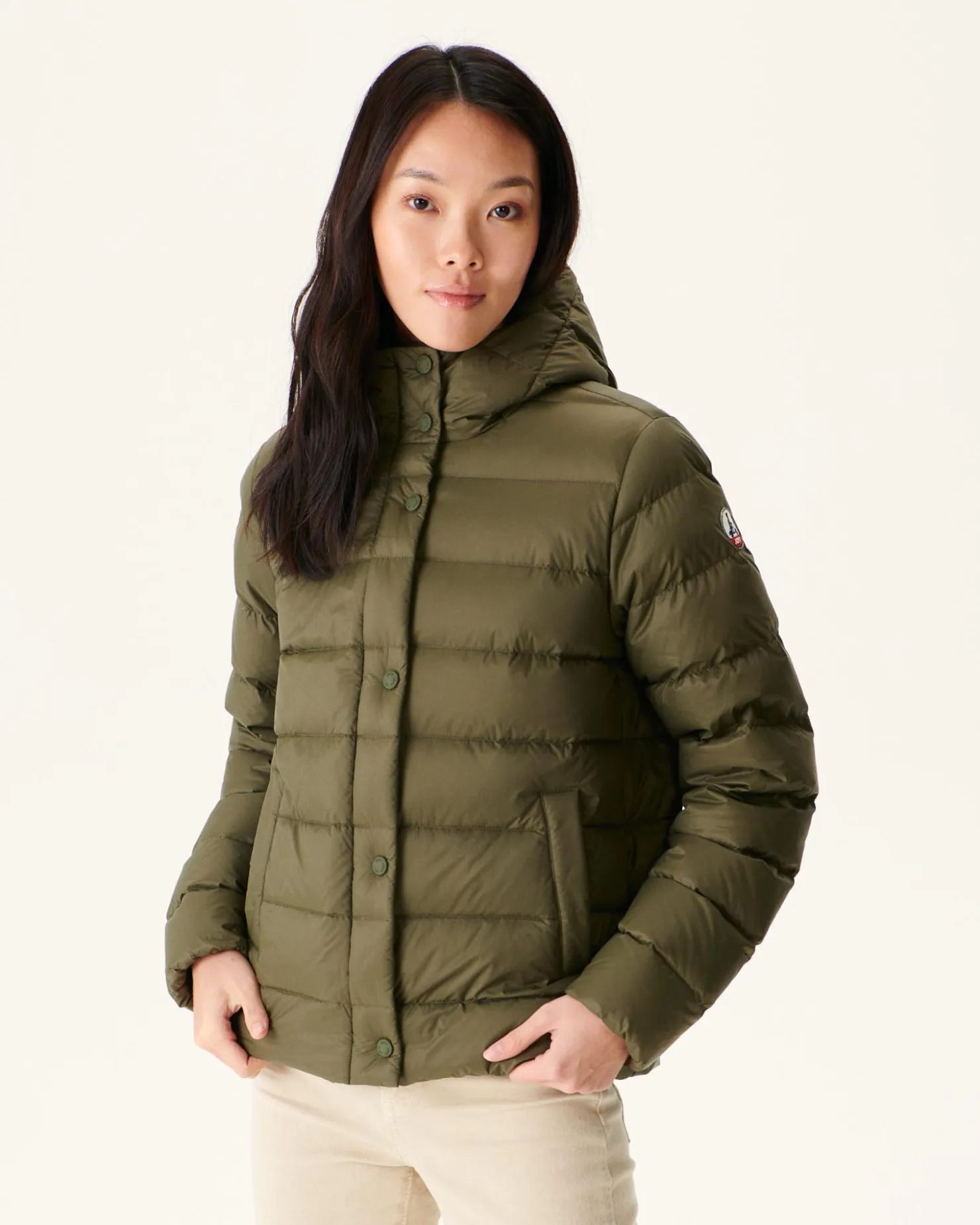 JOTT Army Jane Straight Hooded Puffer Jacket 255 Army Shop
