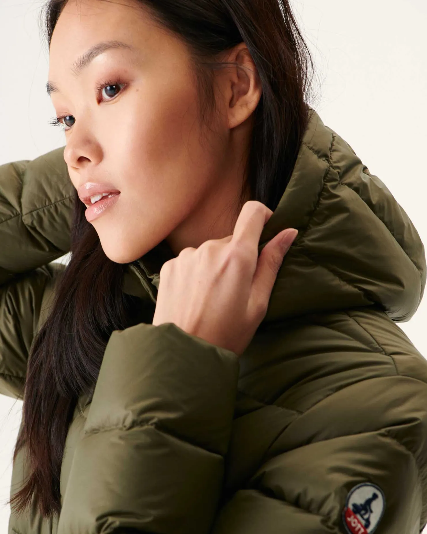JOTT Army Jane Straight Hooded Puffer Jacket 255 Army Shop