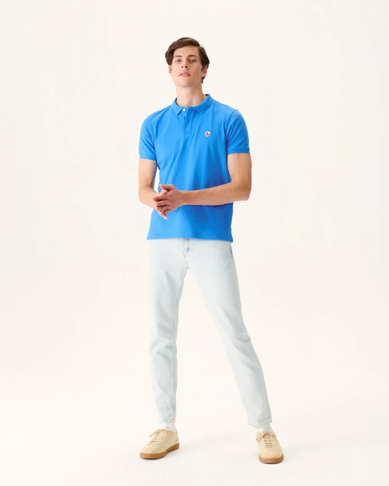 JOTT Azur Marbella Organic Cotton Polo Shirt 183 Azure Clearance