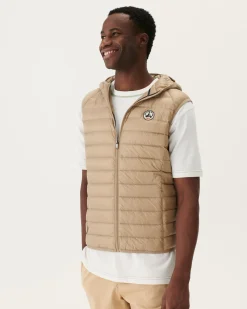 JOTT Beige Pat Hooded Sleeveless Down Jacket 804 Beige Shop