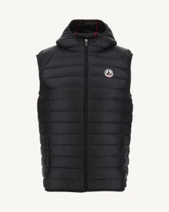 JOTT Black Pat Sleeveless Hooded Down Jacket 999 Noir Flash Sale