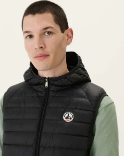 JOTT Black Pat Sleeveless Hooded Down Jacket 999 Noir Flash Sale