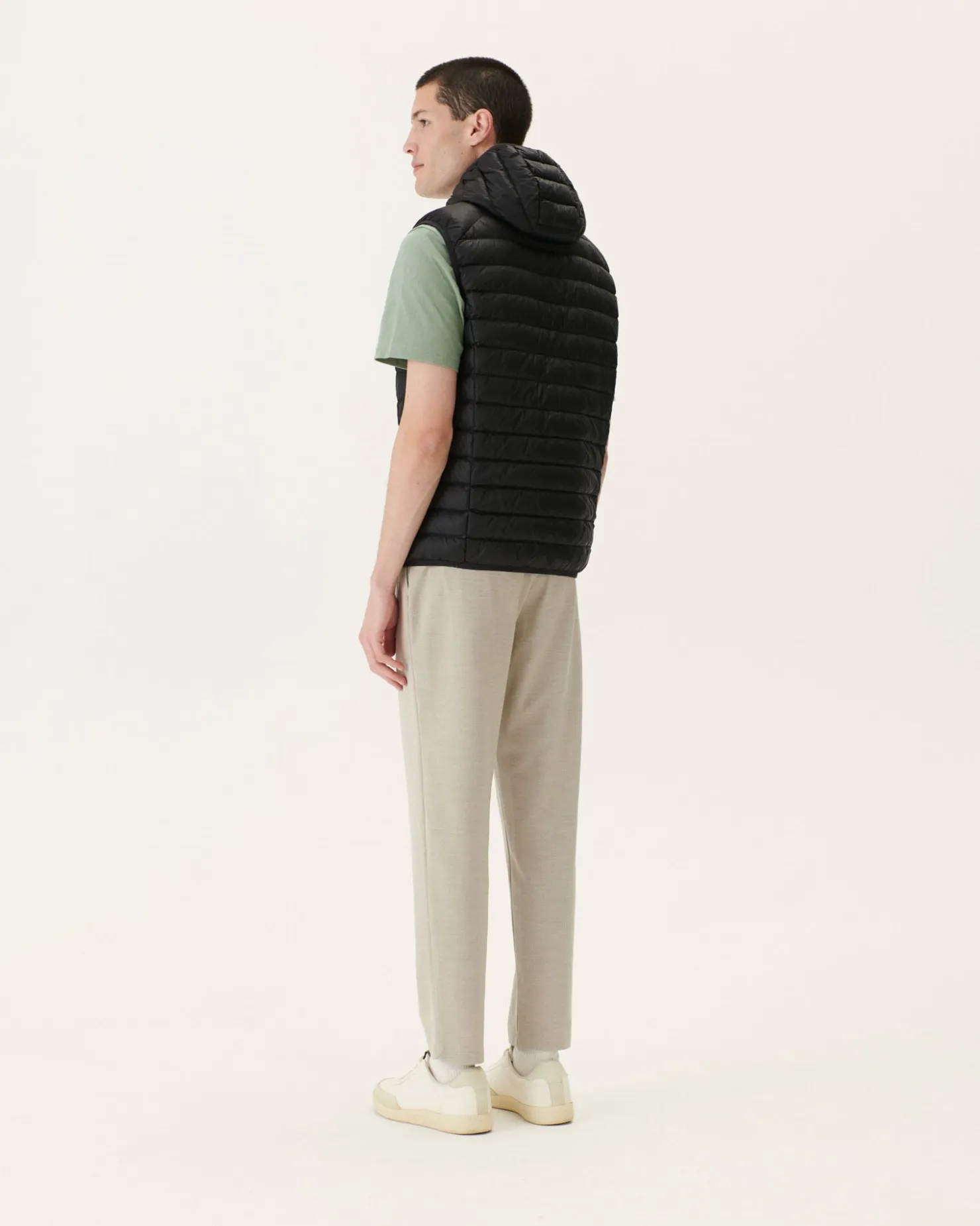 JOTT Black Pat Sleeveless Hooded Down Jacket 999 Noir Flash Sale