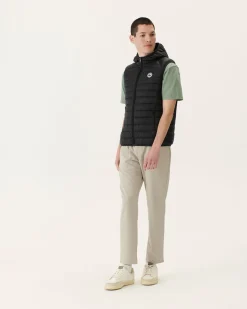 JOTT Black Pat Sleeveless Hooded Down Jacket 999 Noir Flash Sale