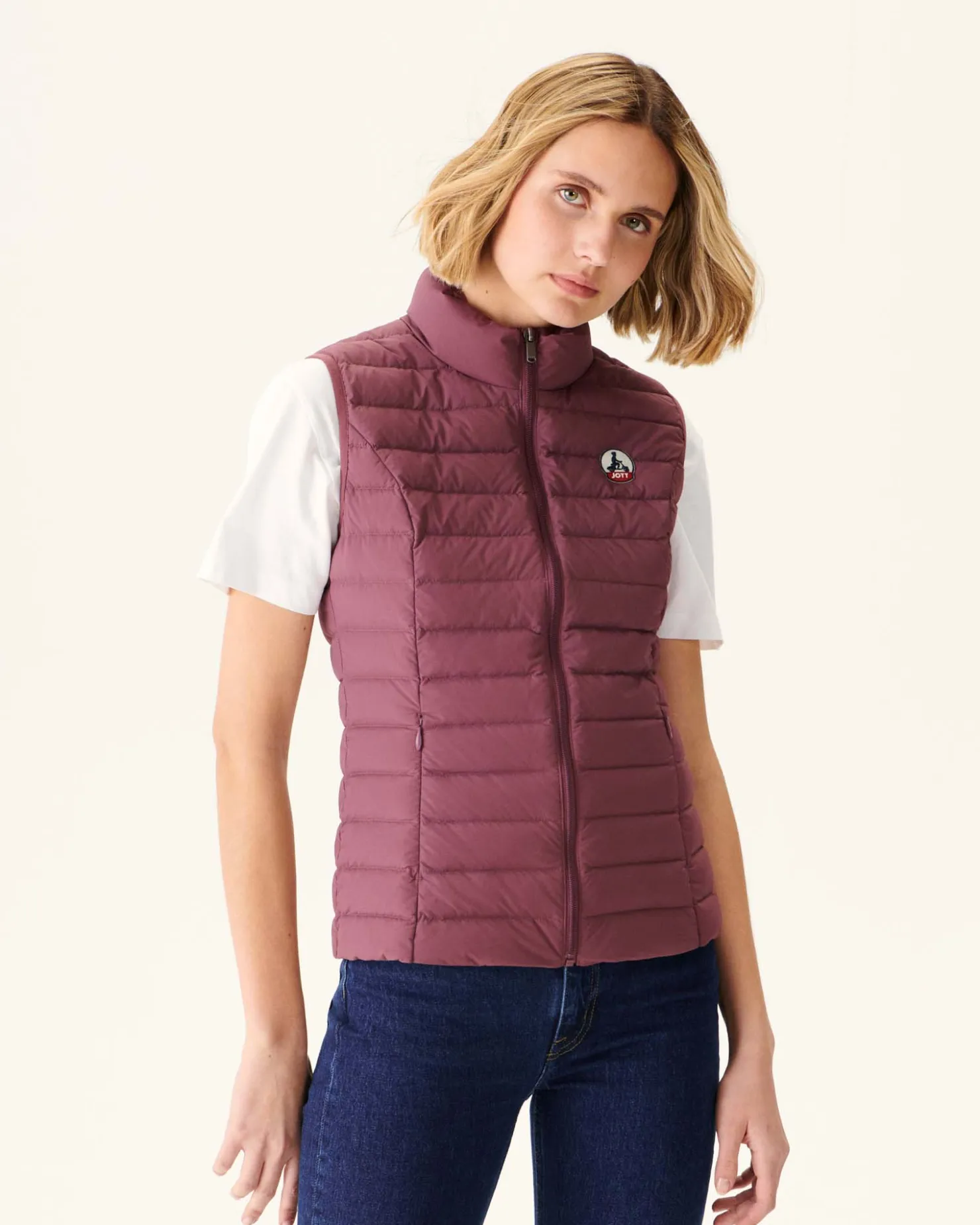 JOTT Bordeaux Grenada Stretch Sleeveless Puffer Jacket 330 Burgundy Outlet