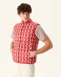 JOTT Bright Red Monogram Sleeveless Jacket Tom 3181 Monogram Fire Red Fashion