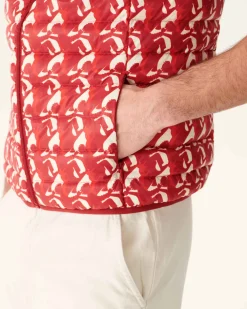 JOTT Bright Red Monogram Sleeveless Jacket Tom 3181 Monogram Fire Red Fashion