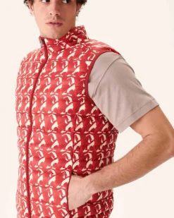 JOTT Bright Red Monogram Sleeveless Jacket Tom 3181 Monogram Fire Red Fashion
