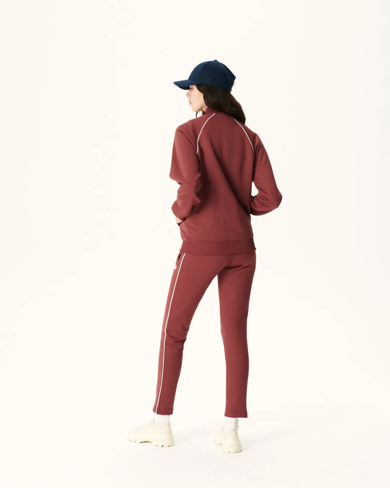 JOTT Burgundy Rocha Organic Cotton Zipped Jacket 330 Burgundy Fashion