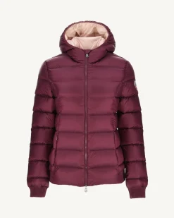 JOTT Celine Eggplant Aubergine Hooded Puffer Jacket 461 Eggplant Sale