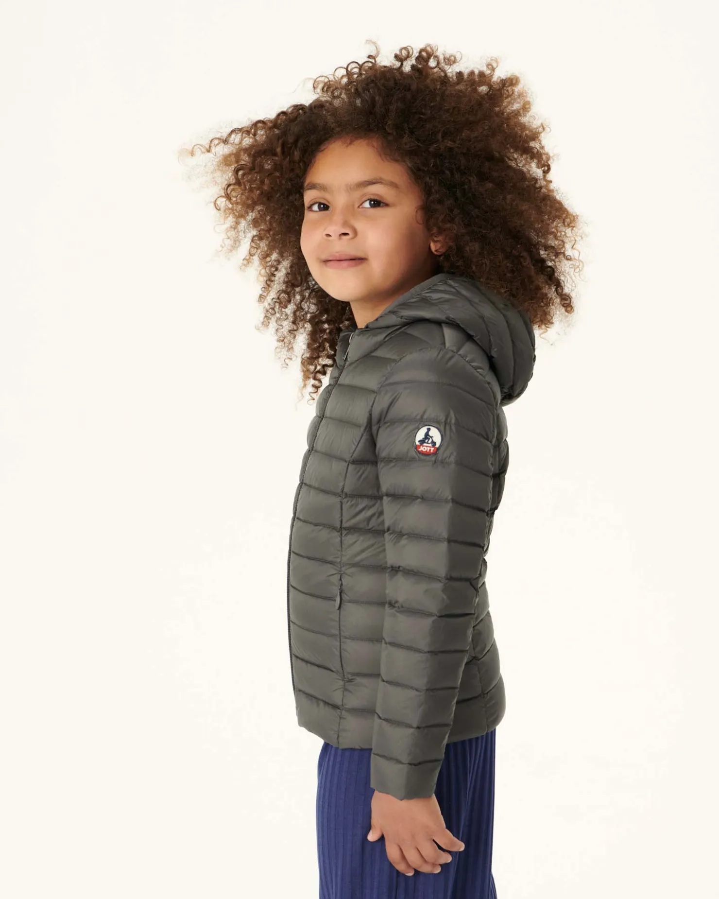 JOTT Children'S Anthracite Carla Lightweight Hooded Down Jacket 504 Anthracite Cheap