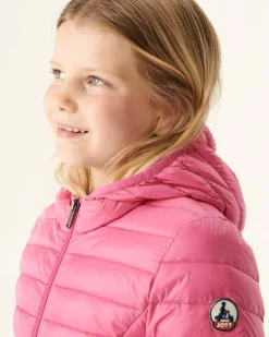 JOTT Children'S Light Hooded Down Jacket Intense Pink Carla 457 Wild Pink Cheap