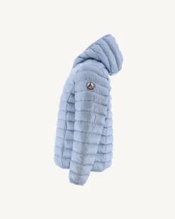 JOTT Children'S Lightweight Hooded Down Jacket Light Blue Hugo 180 Soft Blue New