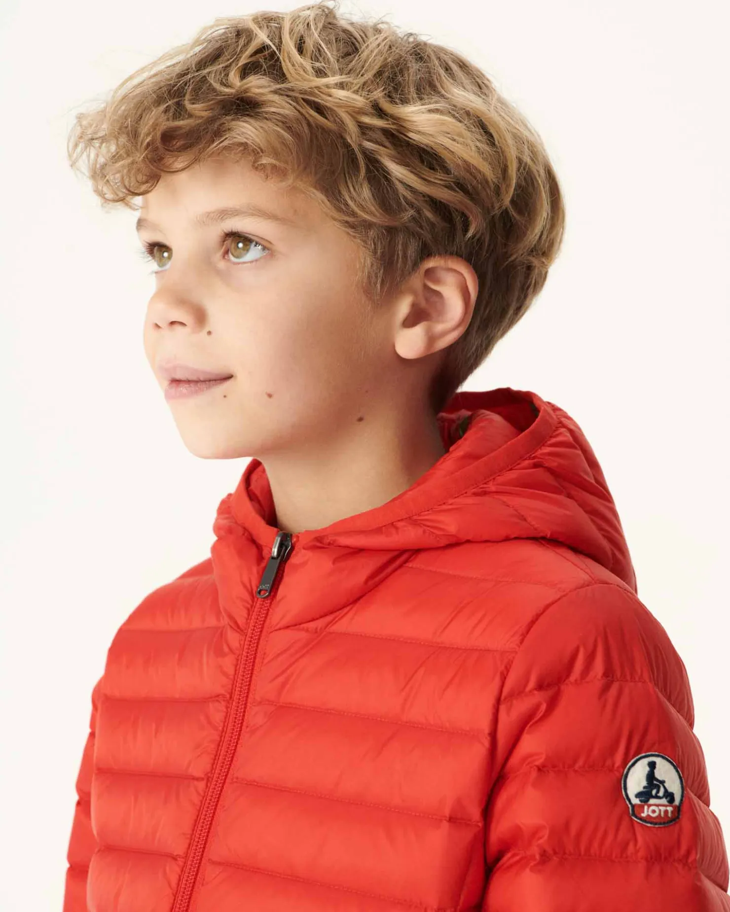 JOTT Children'S Lightweight Hooded Down Jacket Bright Red Hugo 318 Fire Red Best Sale