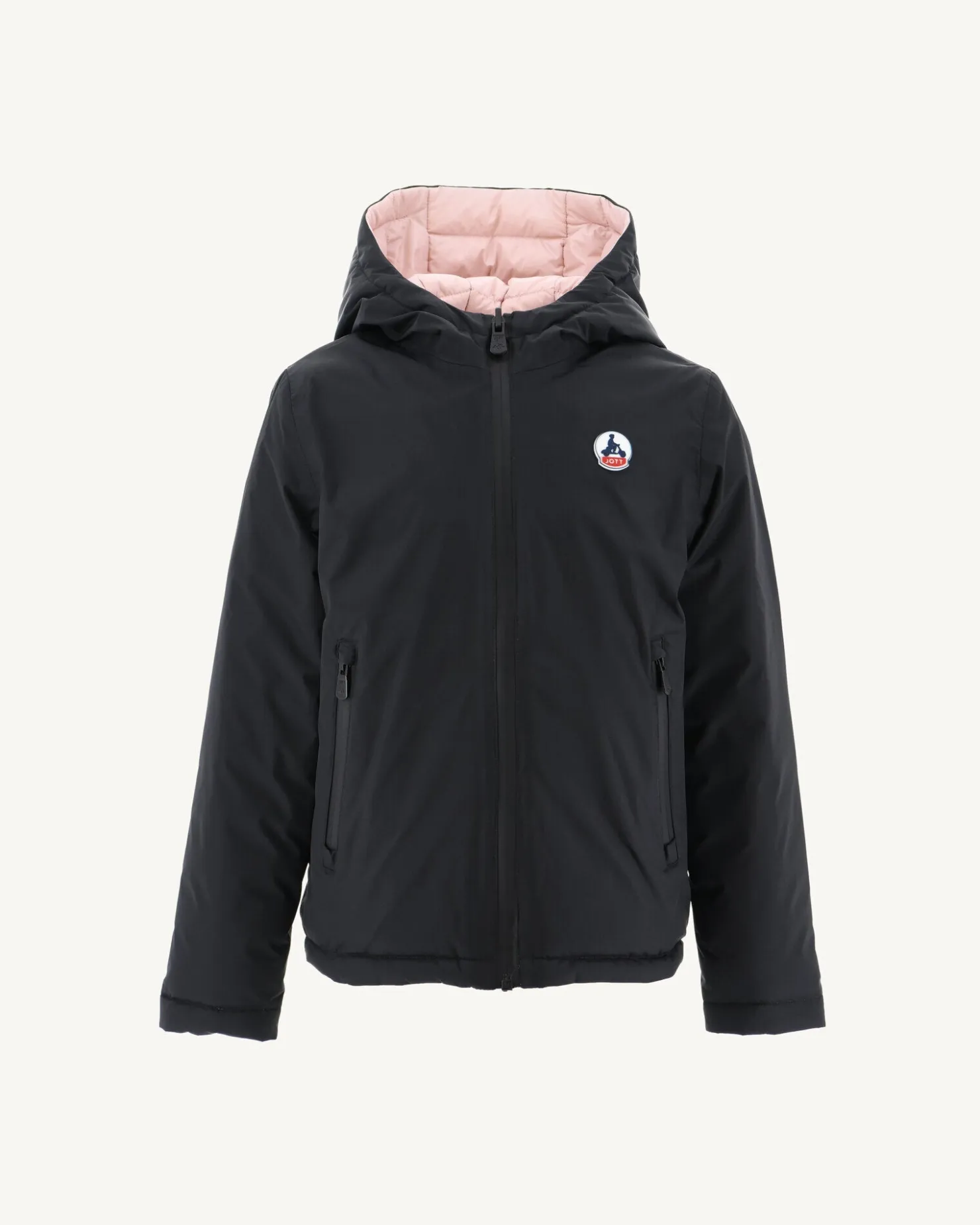 JOTT Children'S Reversible Hooded Down Jacket Black/Pale Pink Zurich 964 Black/Pale Pink Best