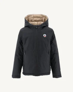 JOTT Children'S Reversible Hooded Down Jacket Black/Beige Zurich 988 Black/Beige Sale