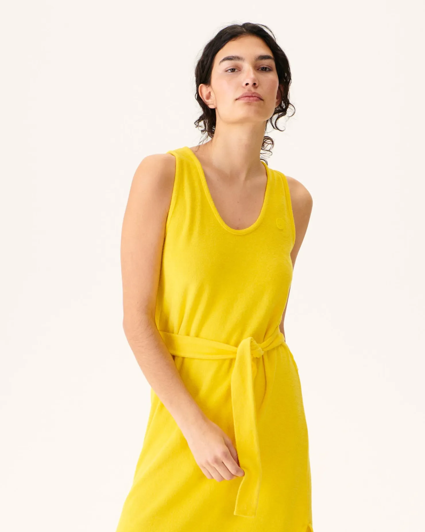 JOTT Citron Ibiza Long Belted Terry Dress 631 Lemon Sale