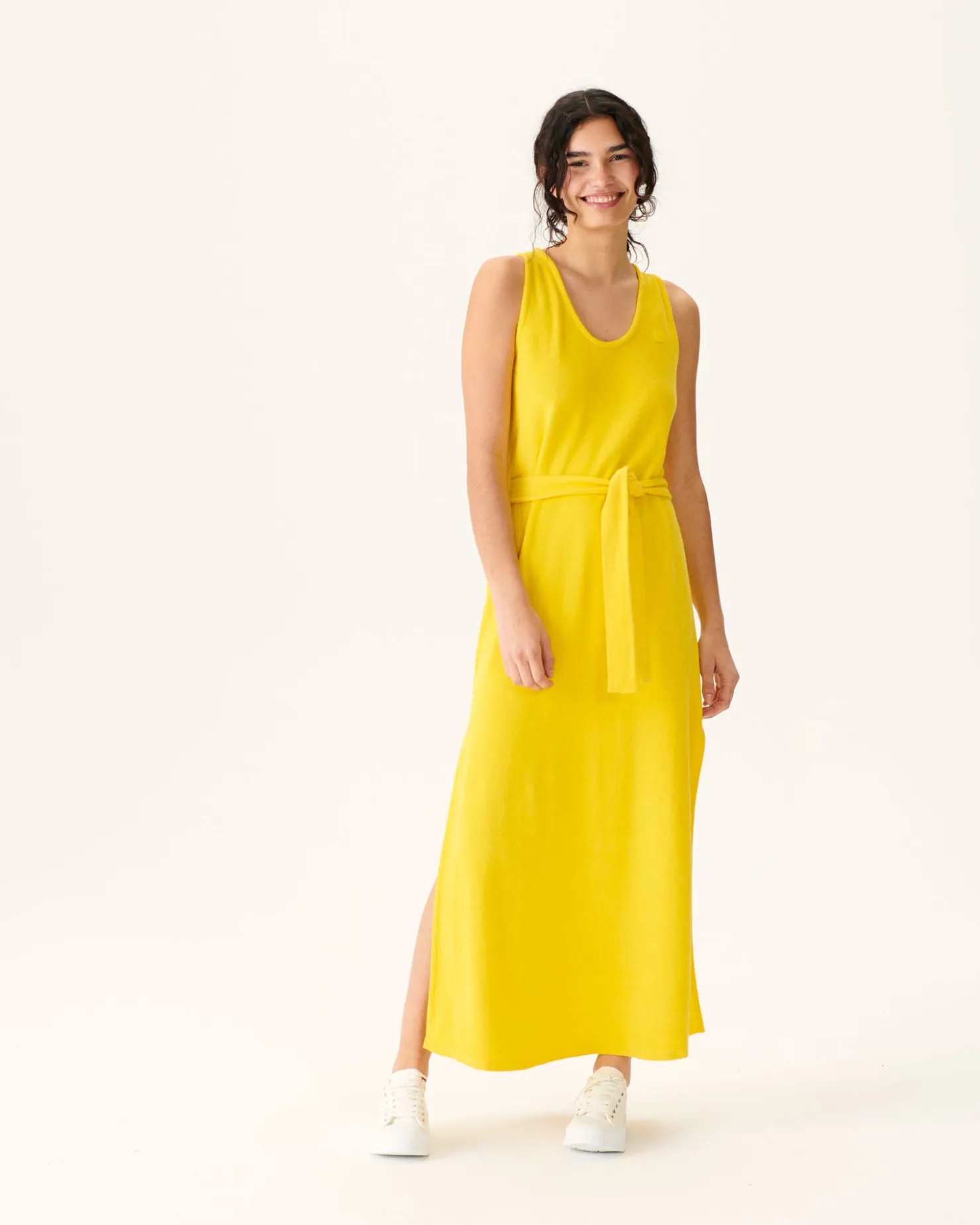 JOTT Citron Ibiza Long Belted Terry Dress 631 Lemon Sale