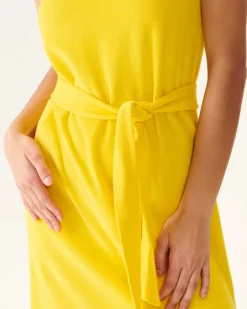 JOTT Citron Ibiza Long Belted Terry Dress 631 Lemon Sale