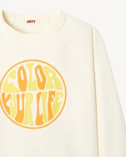 JOTT Ecru Organic Cotton Sweatshirt Catalan Child 895 Off-White Discount