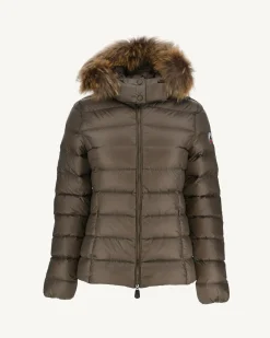 JOTT Extreme Cold Hooded Down Jacket Taupe Luxe 808 Mole Outlet
