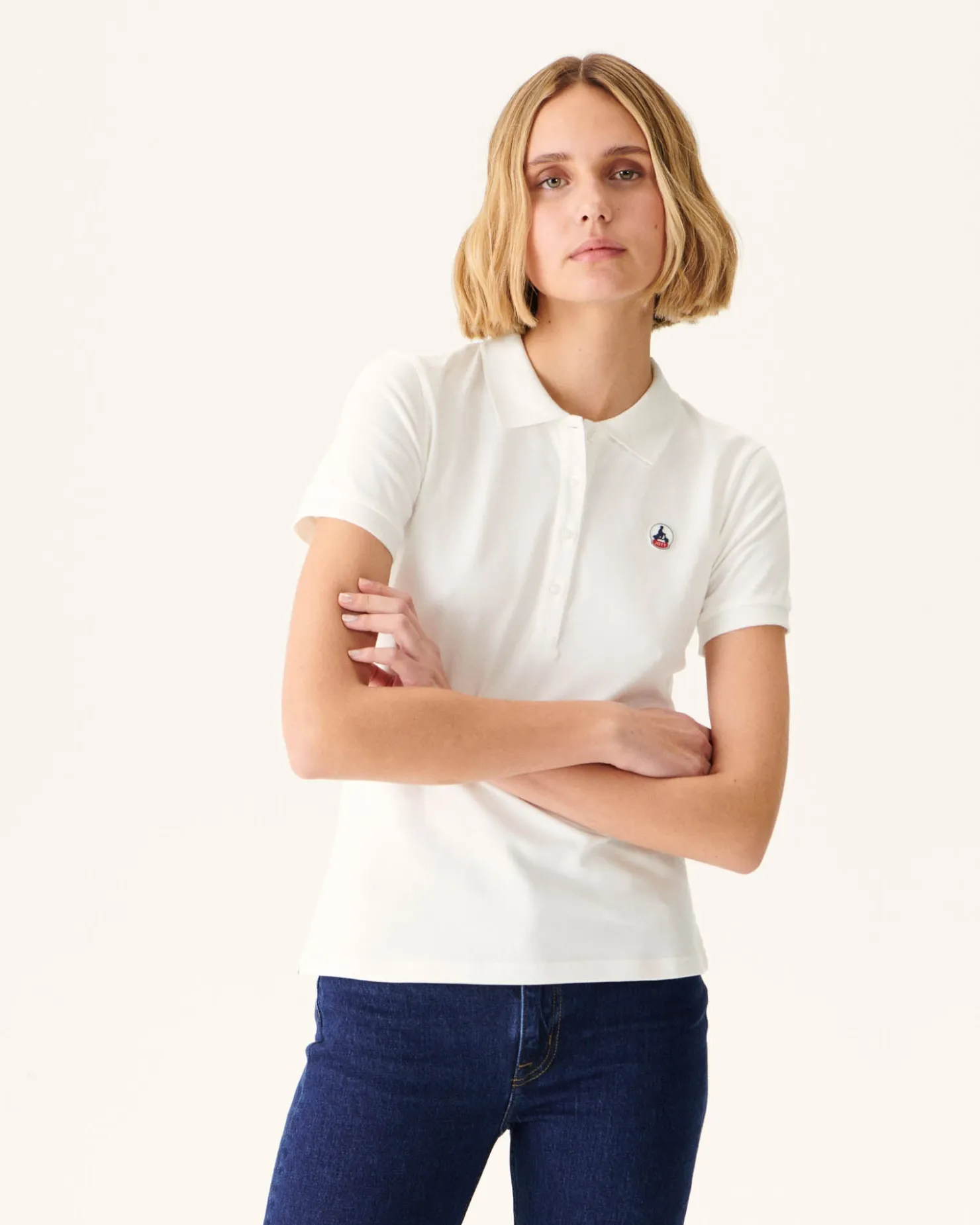 JOTT Franca White Polo Shirt 901 White Sale
