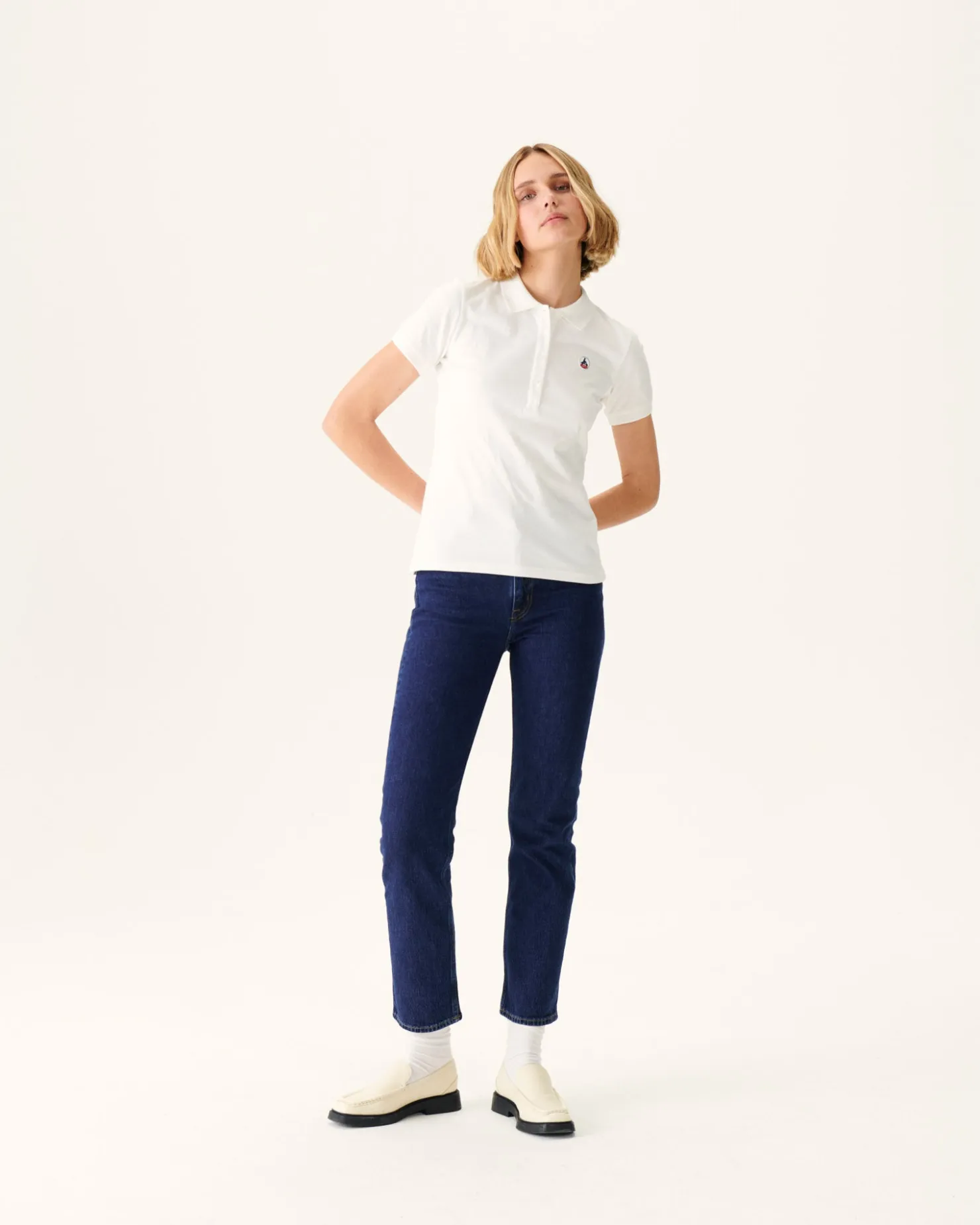 JOTT Franca White Polo Shirt 901 White Sale