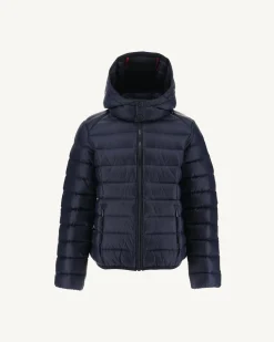 JOTT Grand Cold Children'S Hooded Down Jacket Navy Gold 104 Marine Clearance