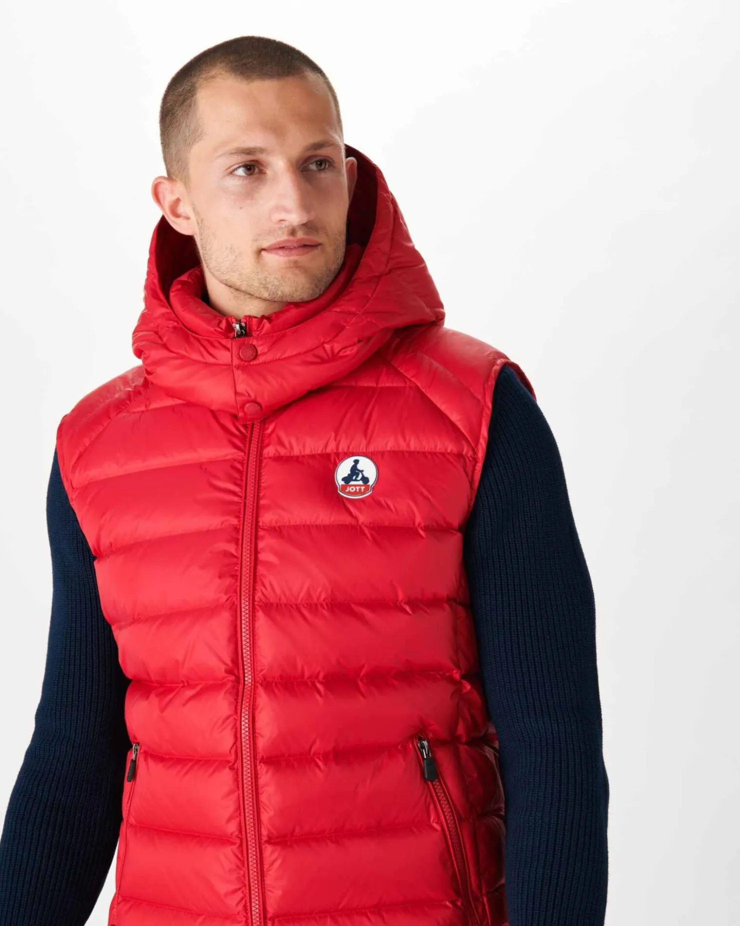 JOTT Grand Cold Sleeveless Down Jacket Red Silver 300 Red Sale
