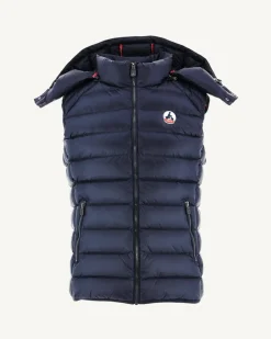 JOTT Grand Cold Sleeveless Down Jacket Navy Silver 104 Marine New