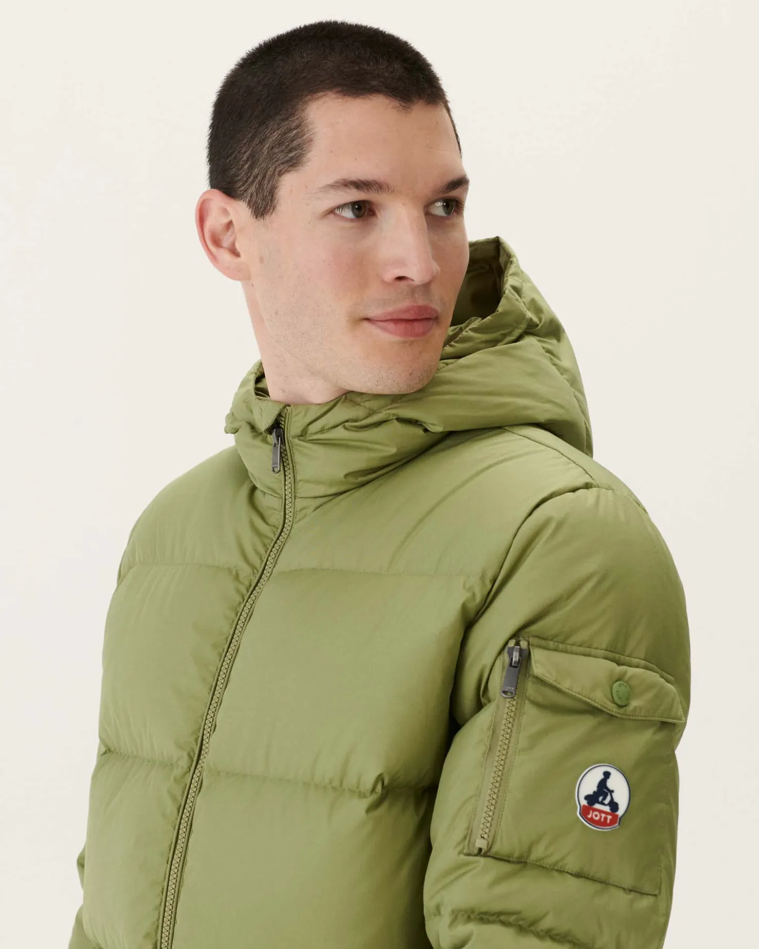JOTT Great Cold Hooded Down Jacket Light Khaki Toledo 247 Bush Clearance