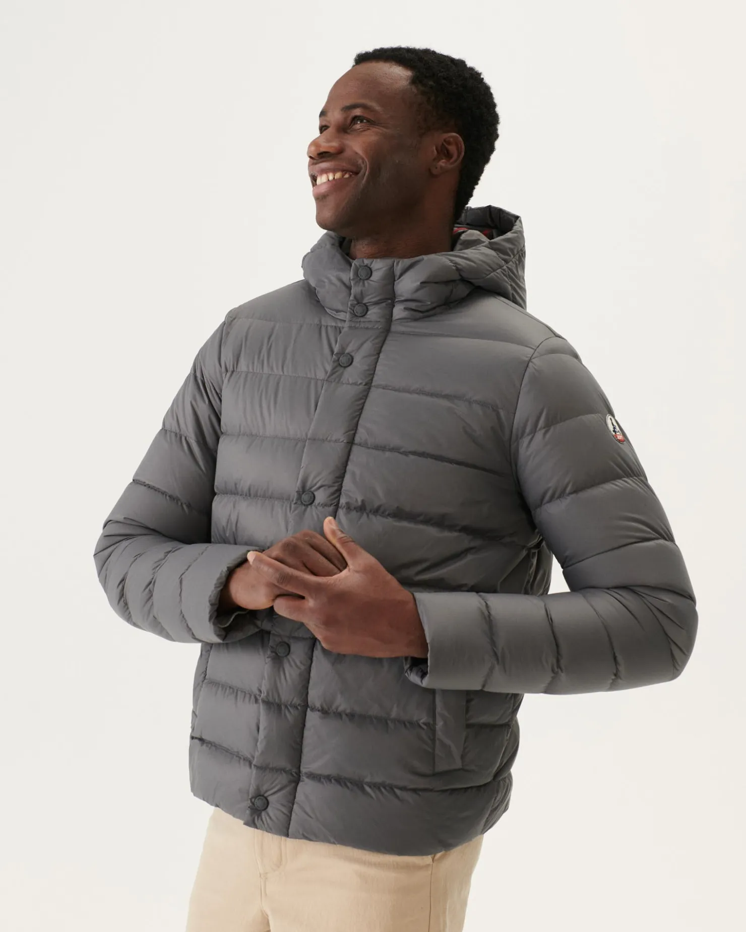 JOTT Jorge Charcoal Hooded Puffer Jacket 504 Anthracite Outlet