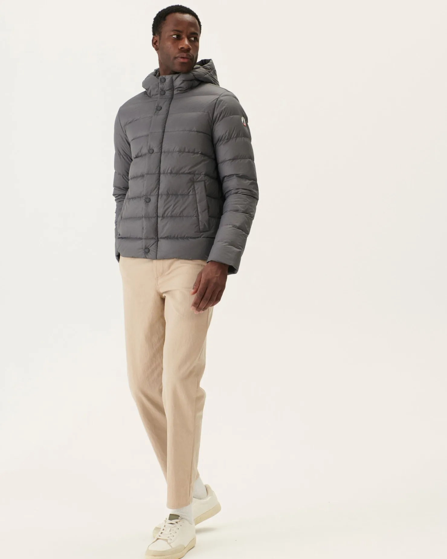 JOTT Jorge Charcoal Hooded Puffer Jacket 504 Anthracite Outlet