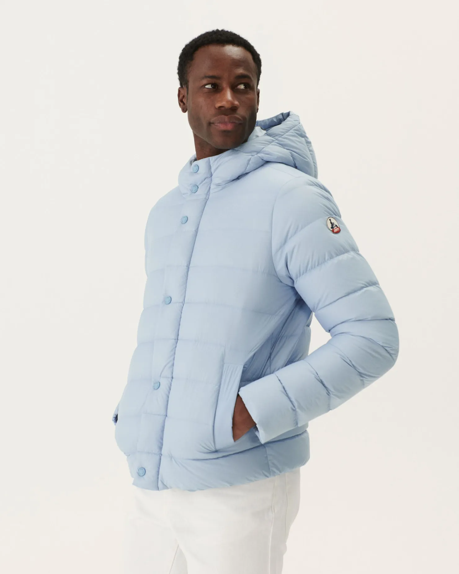 JOTT Jorge Hooded Puffer Jacket Light Blue 180 Soft Blue Discount