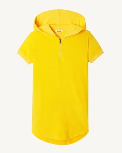 JOTT Kid'S Citron Hooded Cotton Terry Dress Mini 631 Lemon Outlet