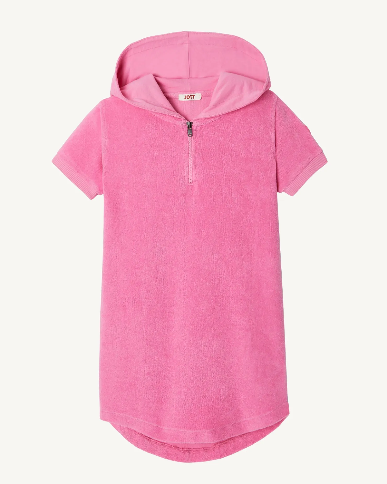 JOTT Kids Hot Pink Hooded Cotton Terry Dress Mini 457 Wild Pink Clearance