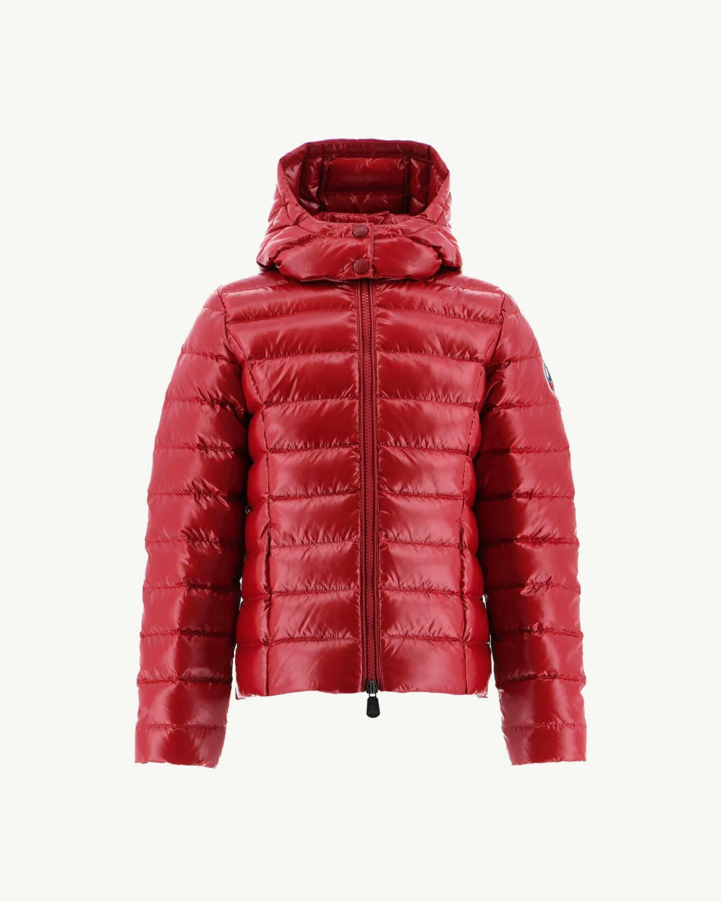 JOTT Lacquered Hooded Down Jacket For Children Grand Froid Opal Red 300 Red Flash Sale