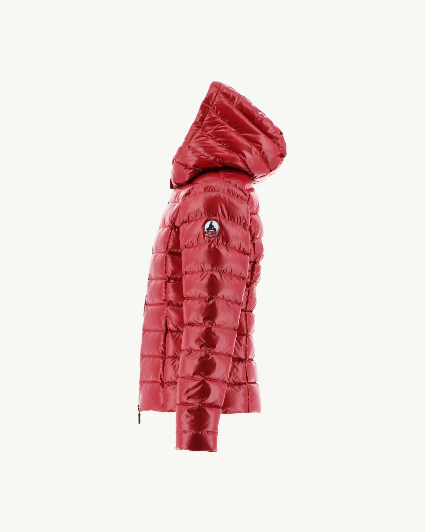JOTT Lacquered Hooded Down Jacket For Children Grand Froid Opal Red 300 Red Flash Sale