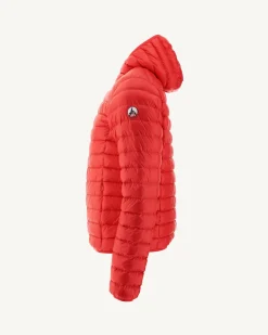 JOTT Light Hooded Down Jacket Bright Red Nico 318 Fire Red Clearance