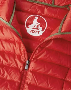 JOTT Light Hooded Down Jacket Bright Red Nico 318 Fire Red Clearance