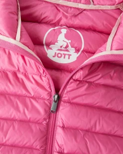JOTT Light Hooded Down Jacket Intense Pink Cloe 457 Wild Pink Hot