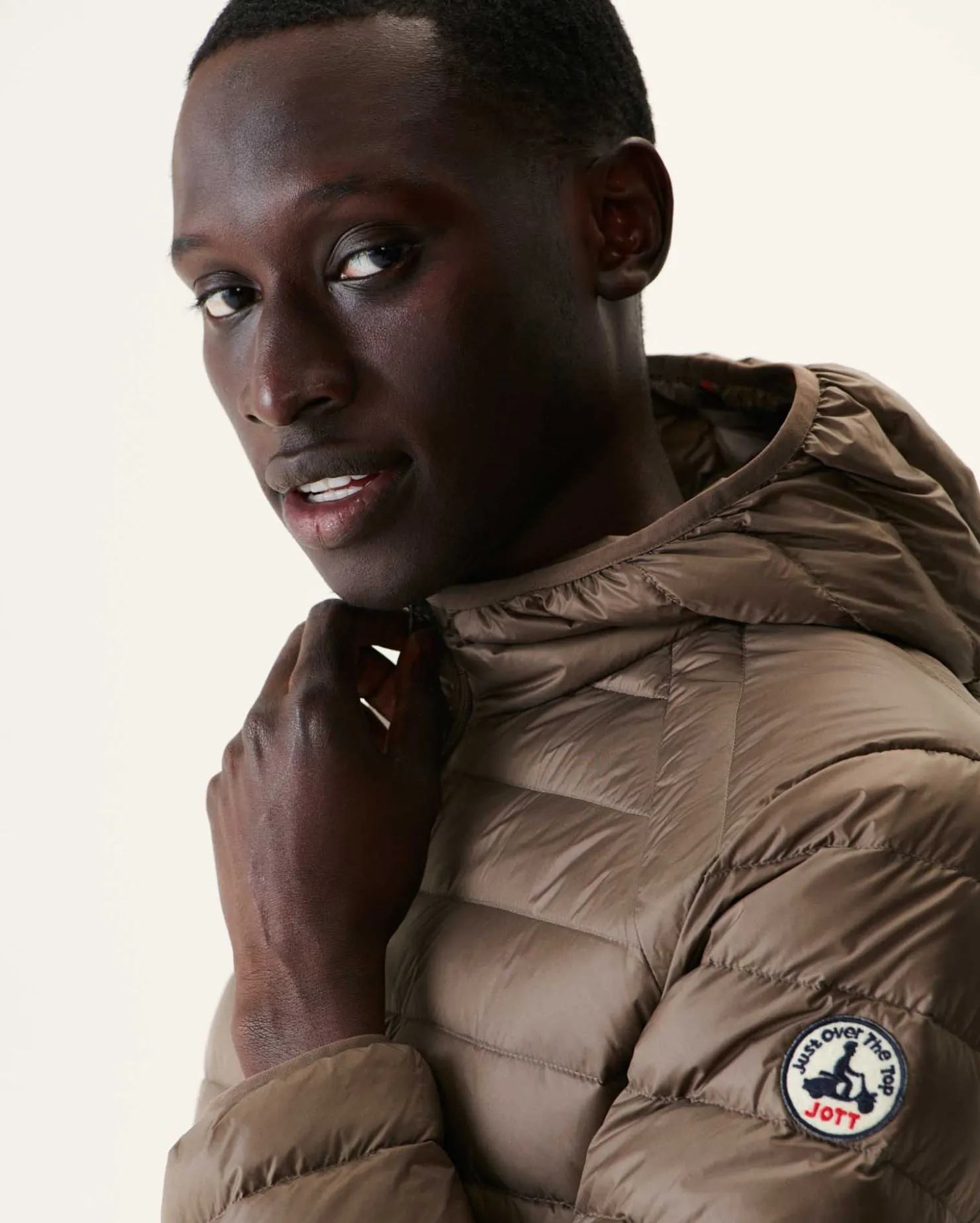 JOTT Light Hooded Down Jacket Taupe Nico 808 Mole Cheap