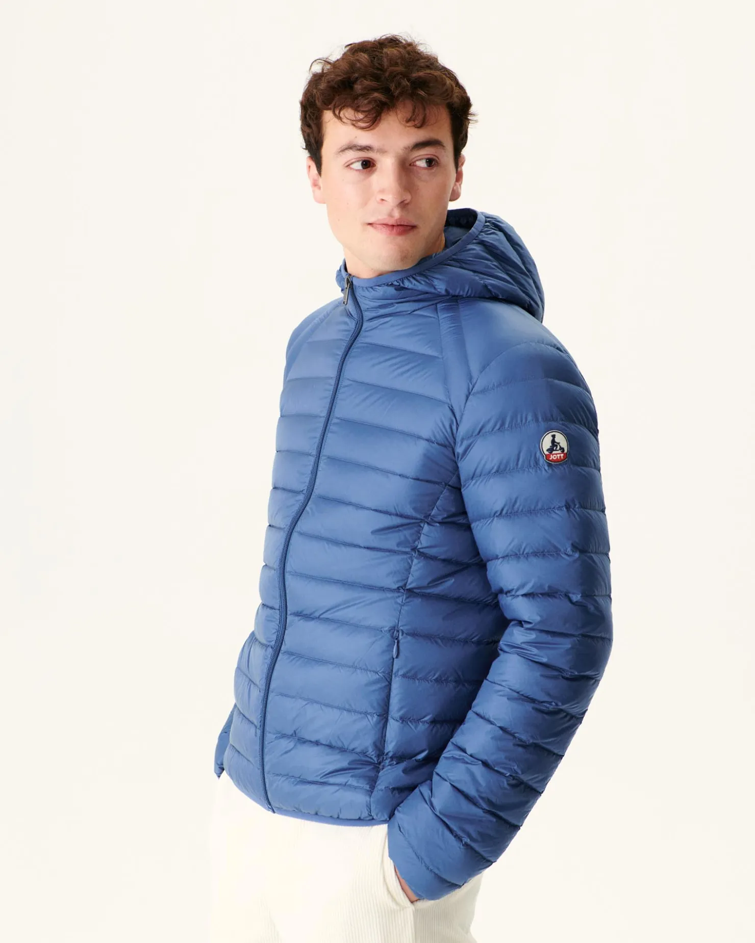 JOTT Light Hooded Puffer Jacket Denim Blue Nico 140 Blue Jeans Fashion