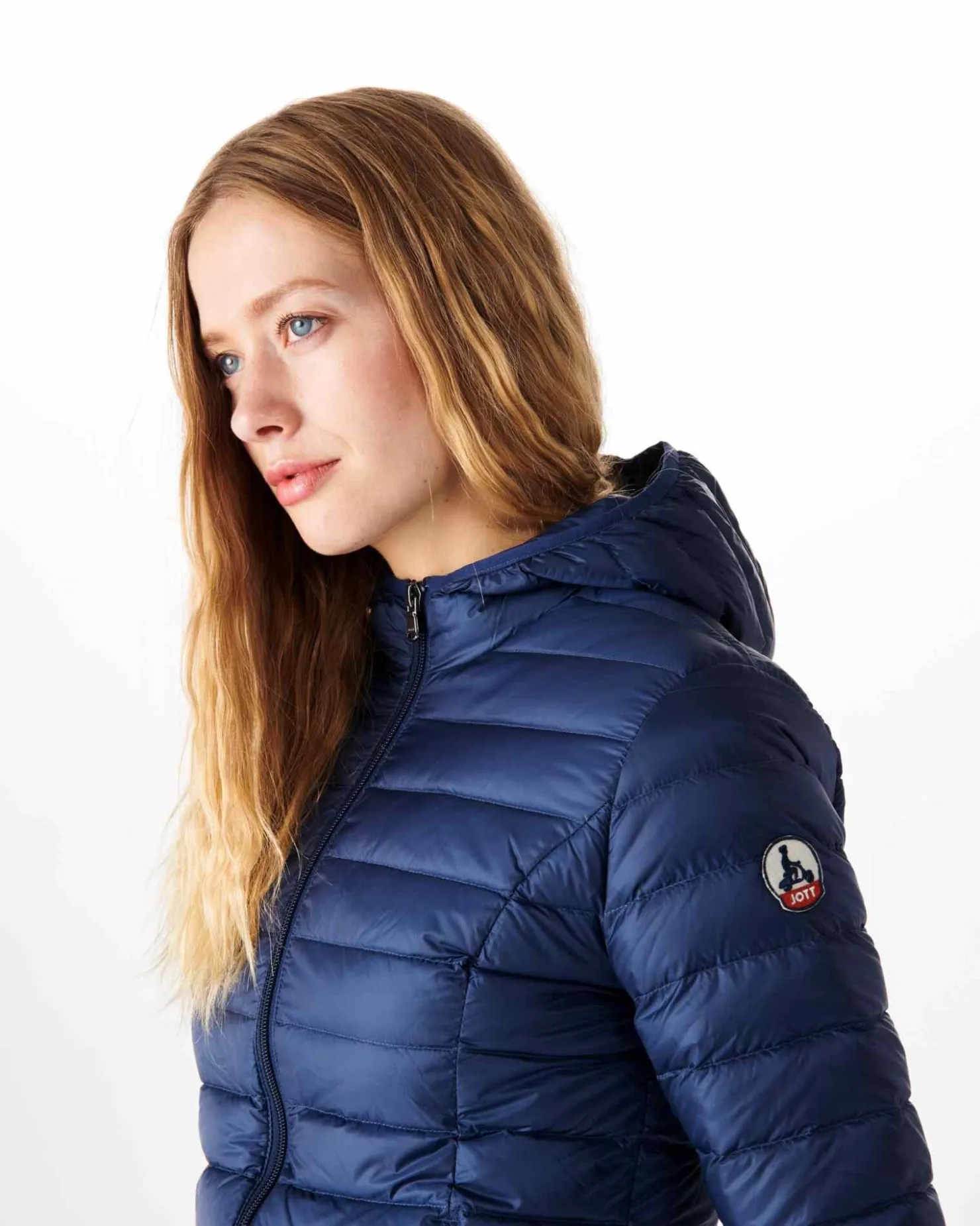 JOTT Lightweight Hooded Down Jacket Deep Blue Cloe 124 Abyss Blue Hot