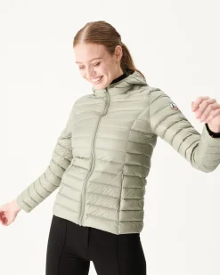 JOTT Lightweight Hooded Down Jacket Sage Cloe 826 Sage Sale