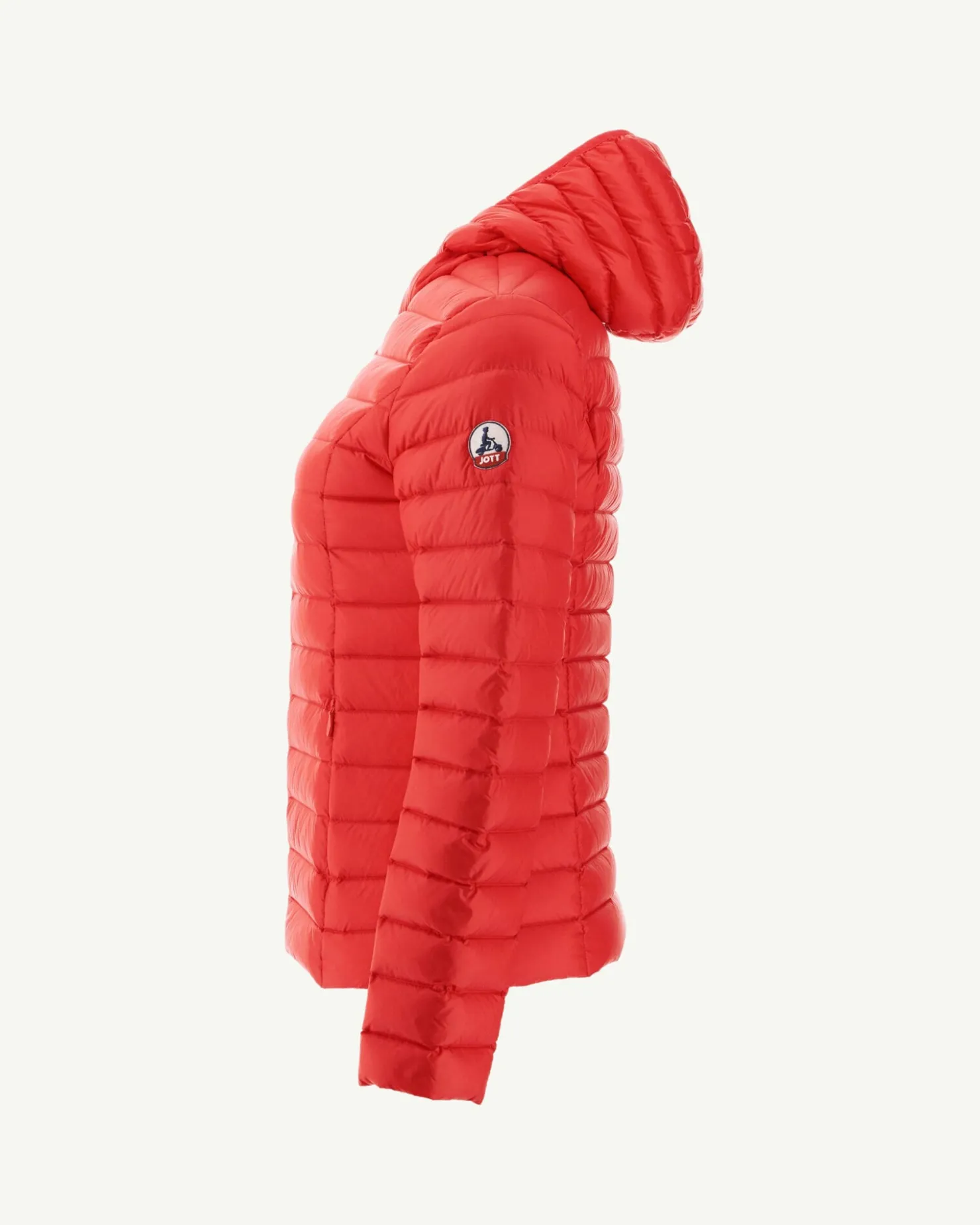 JOTT Lightweight Hooded Down Jacket Bright Red Cloe 318 Fire Red Best