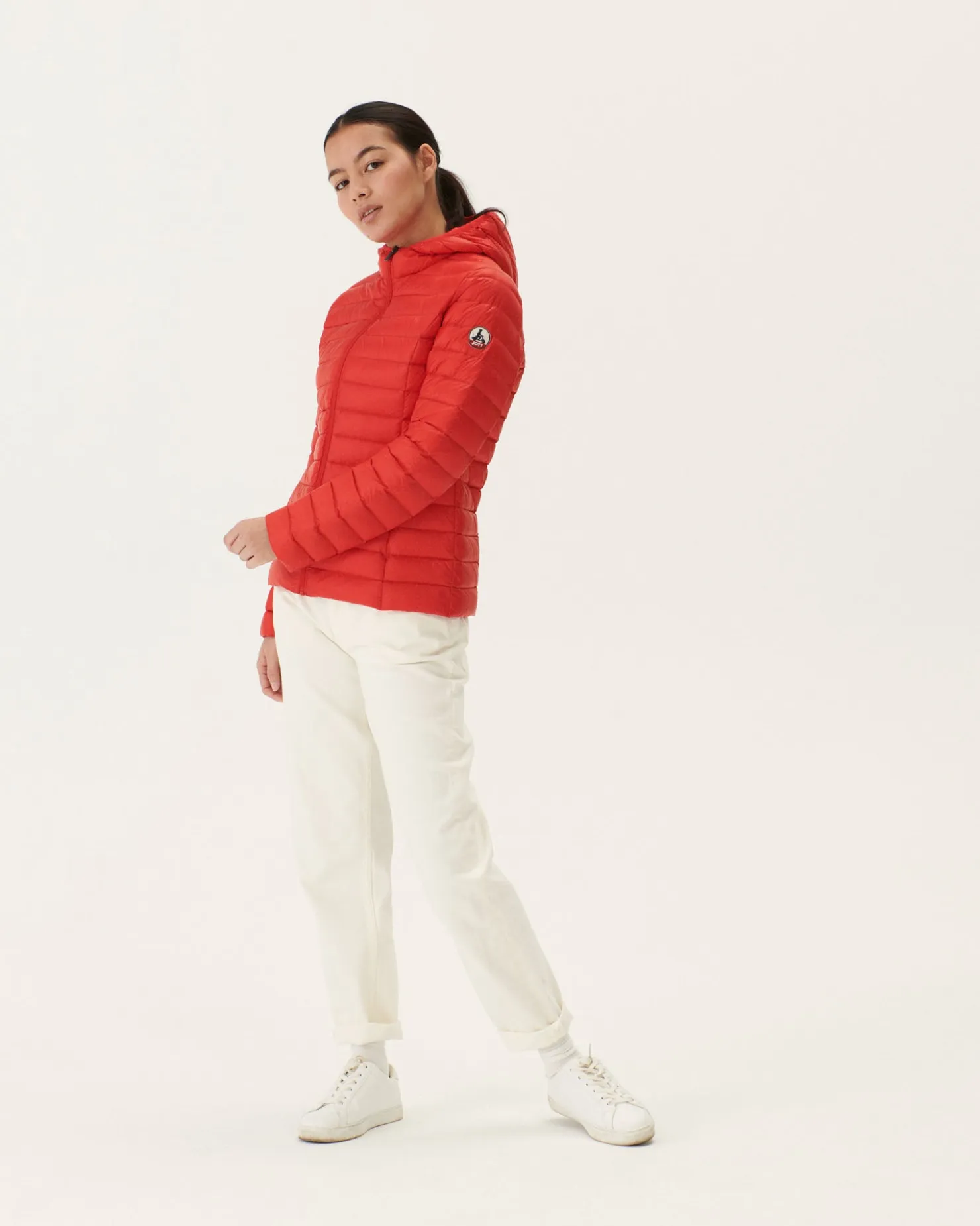 JOTT Lightweight Hooded Down Jacket Bright Red Cloe 318 Fire Red Best