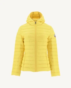 JOTT Lightweight Hooded Down Jacket Light Yellow Cloe 627 Soft Yellow Flash Sale