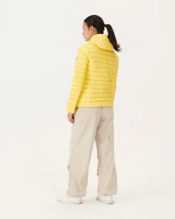 JOTT Lightweight Hooded Down Jacket Light Yellow Cloe 627 Soft Yellow Flash Sale