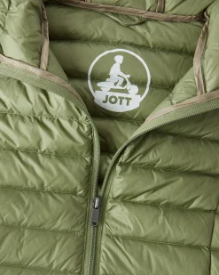 JOTT Lightweight Hooded Puffer Jacket Light Khaki Nico 247 Bush Shop